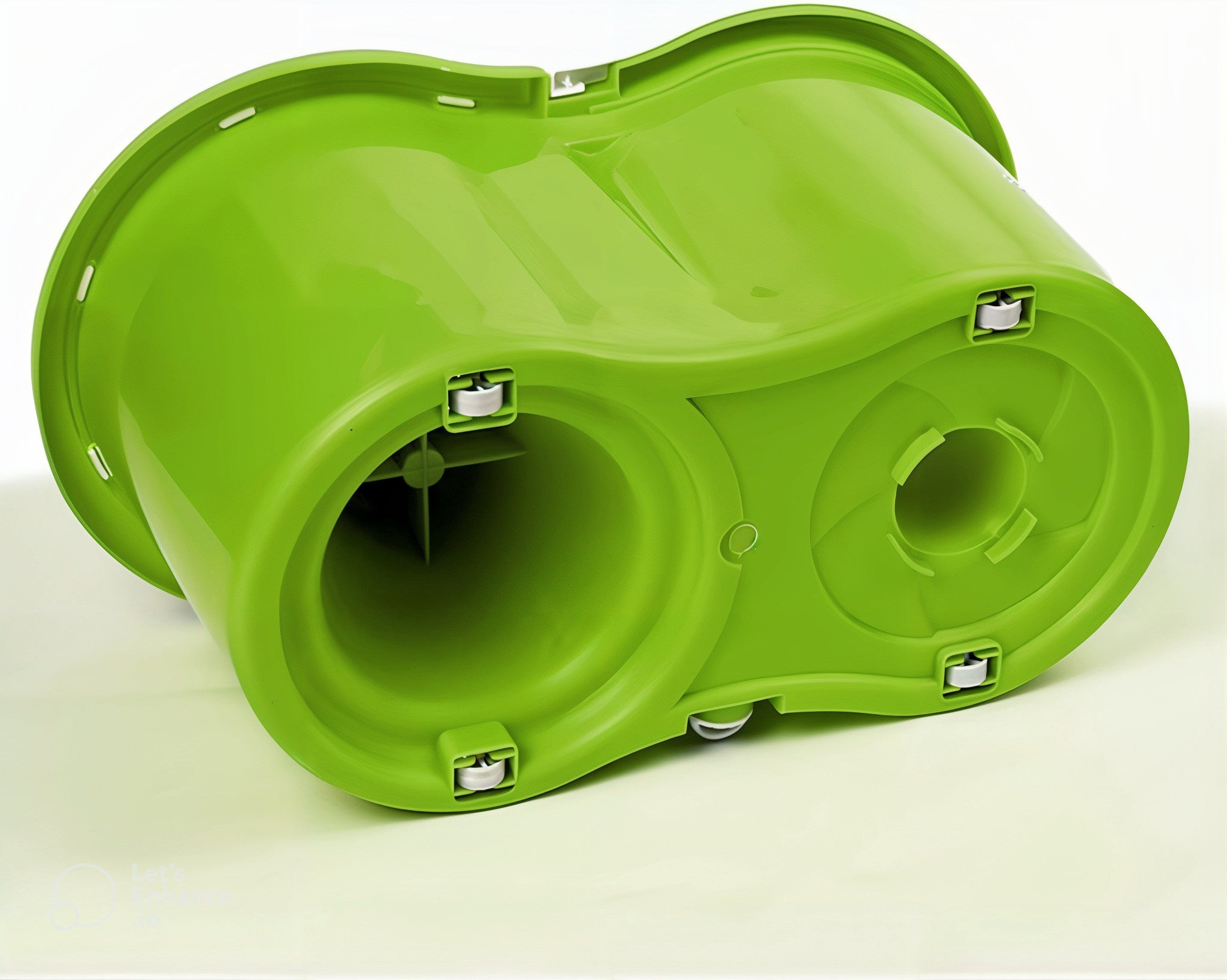 Green PuliFlash mop bucket with professional steel wringer and easy maneuverability features.